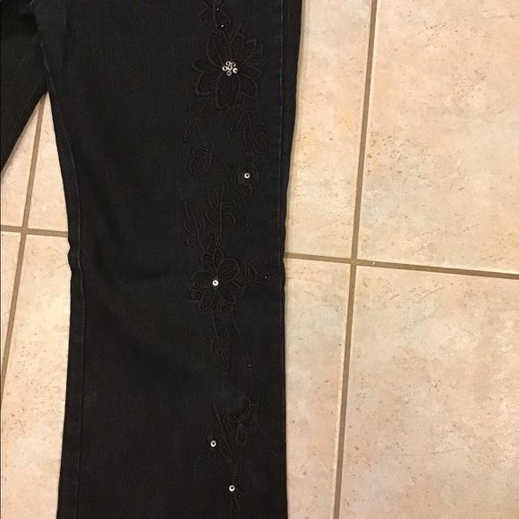 👖Cosmo Embellished Black Denim Size 10 - Picture 2 of 5